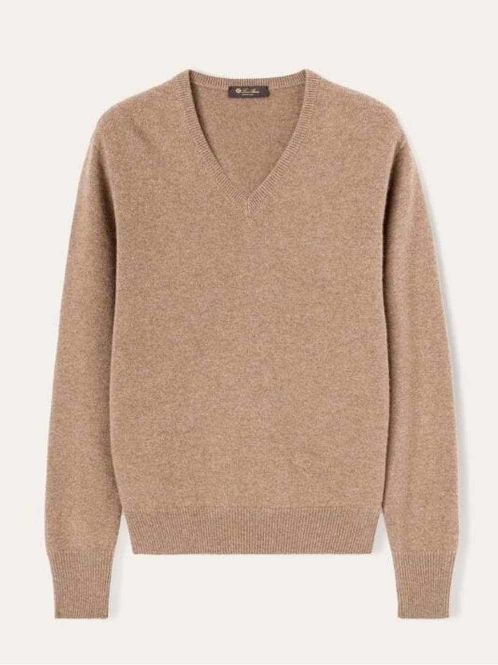 Loro Piana Men's V-Neck Cashmere Sweater in Camel